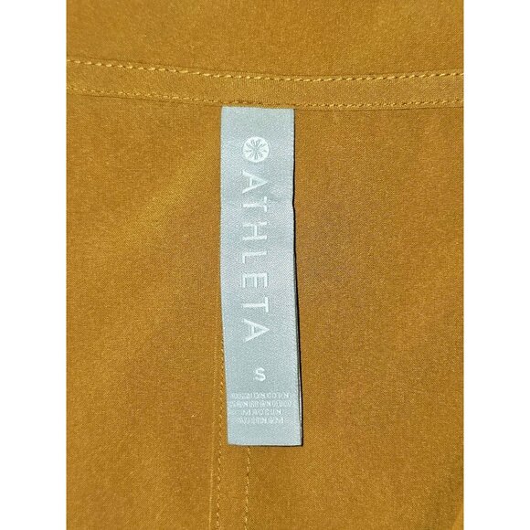 Athleta Women Marlow Drawstring V-Neck Short Sleeve Romper Tuscan Gold Sz S 2339 - Picture 8 of 13
